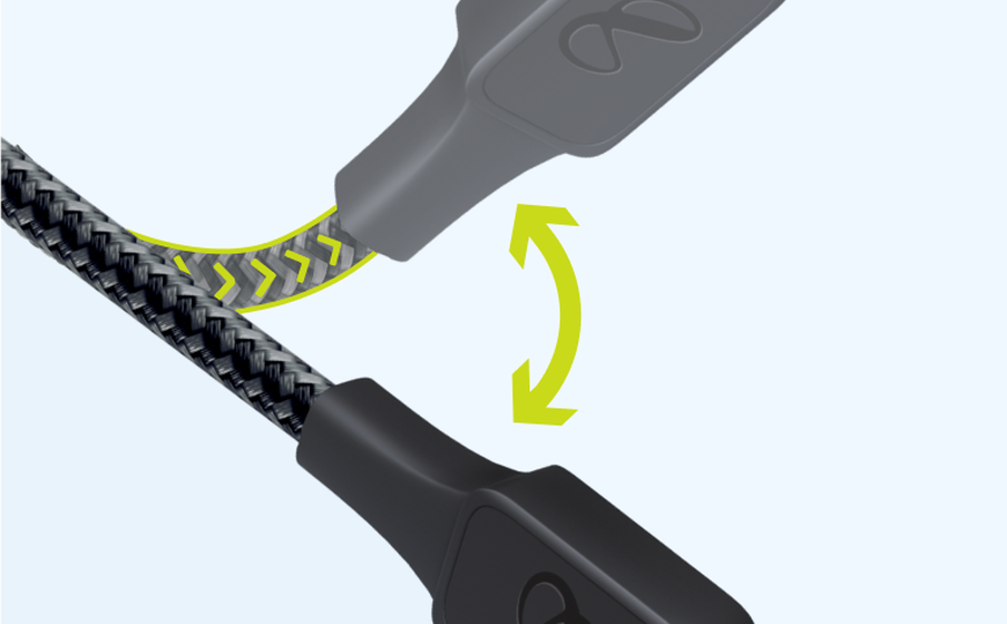 InstantConnect USB-C to USB-C Suunniteltu kestämään 35 000 taivutusta - Image