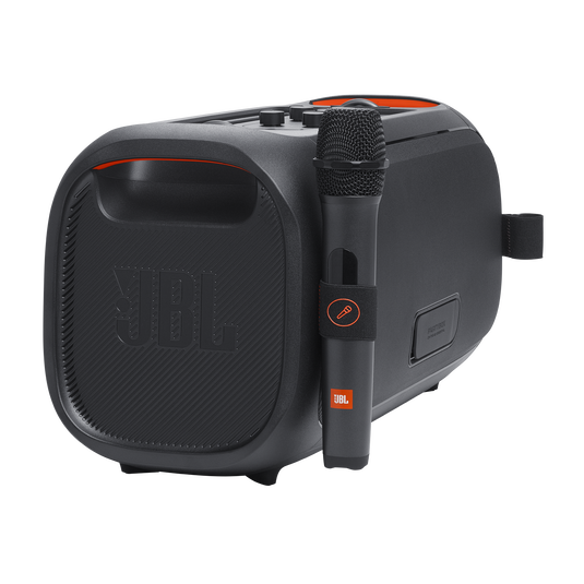 JBL PartyBox On-the-Go Essential - Black - Portable party speaker with built-in lights and wireless mic - Detailshot 11 image number null